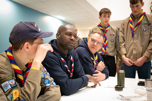 Gurt Wyrm Explorers with Chief Scout Dwayne Fields Picture: scouts.org.uk
