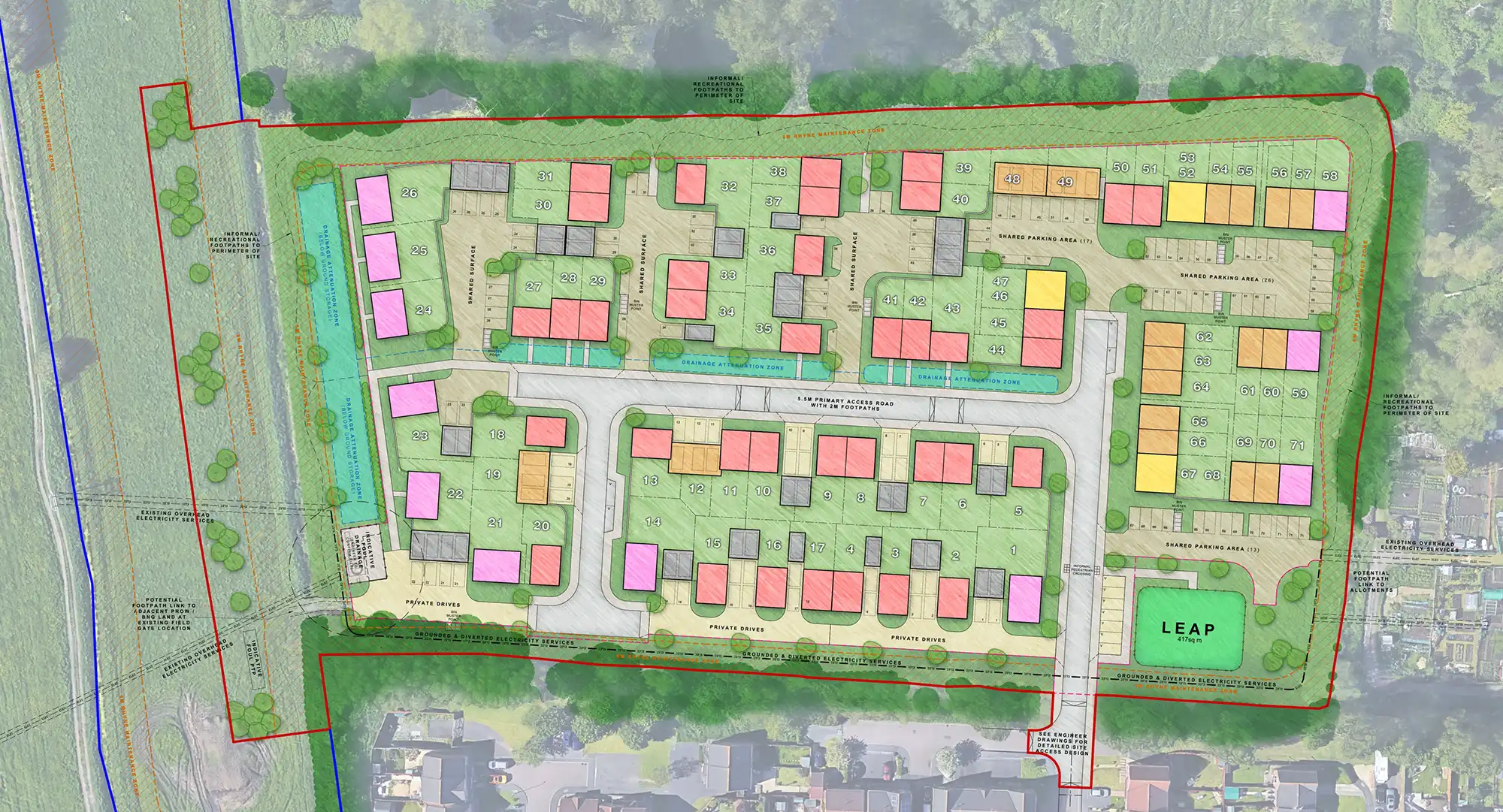An indicative layout of the site at Moorland Road, Street. Picture: Crossman The developer has revealed examples of homes which could be built on land at Moorland Road, Street. Pictures: Google/Crossman Acquisitions Ltd