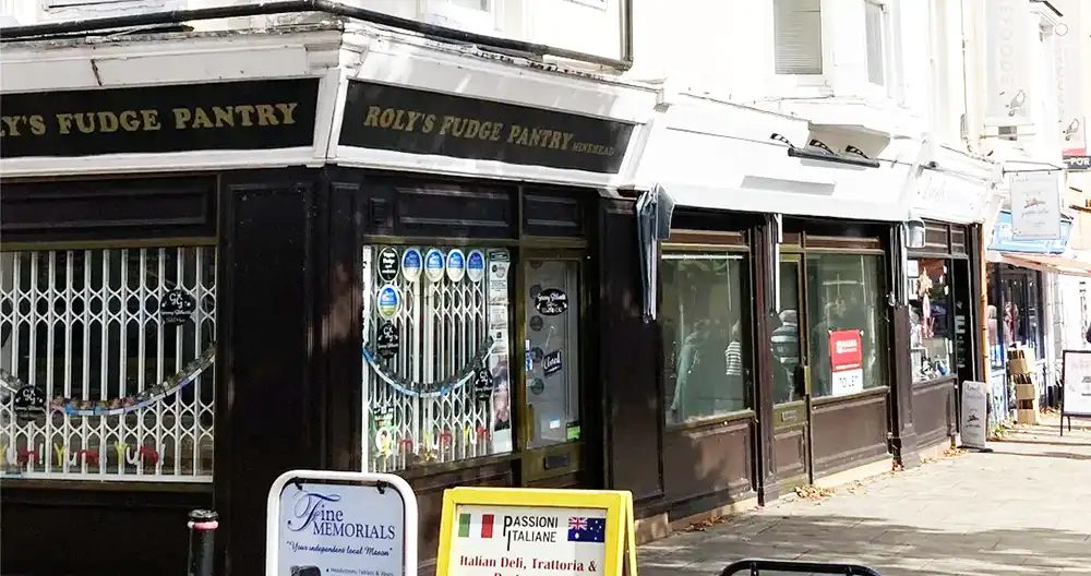 The former Roly's Fudge Pantry shop in Minehead is up for rent. Pictures: Webbers/Zoopla