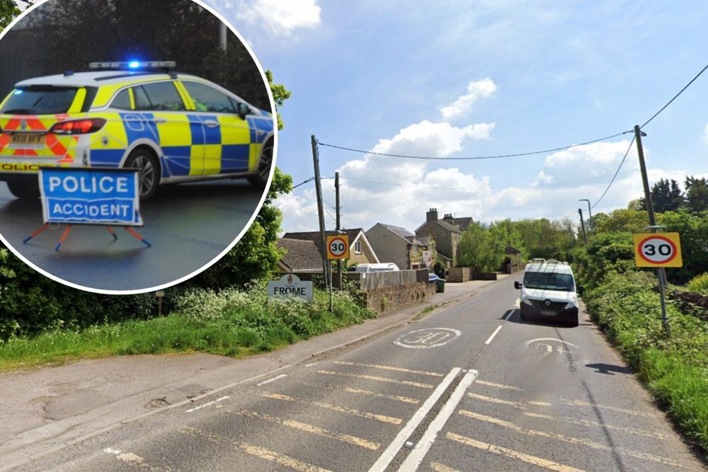 The crash happened on the A362 Vallis Road, near Frome. Picture: Google
