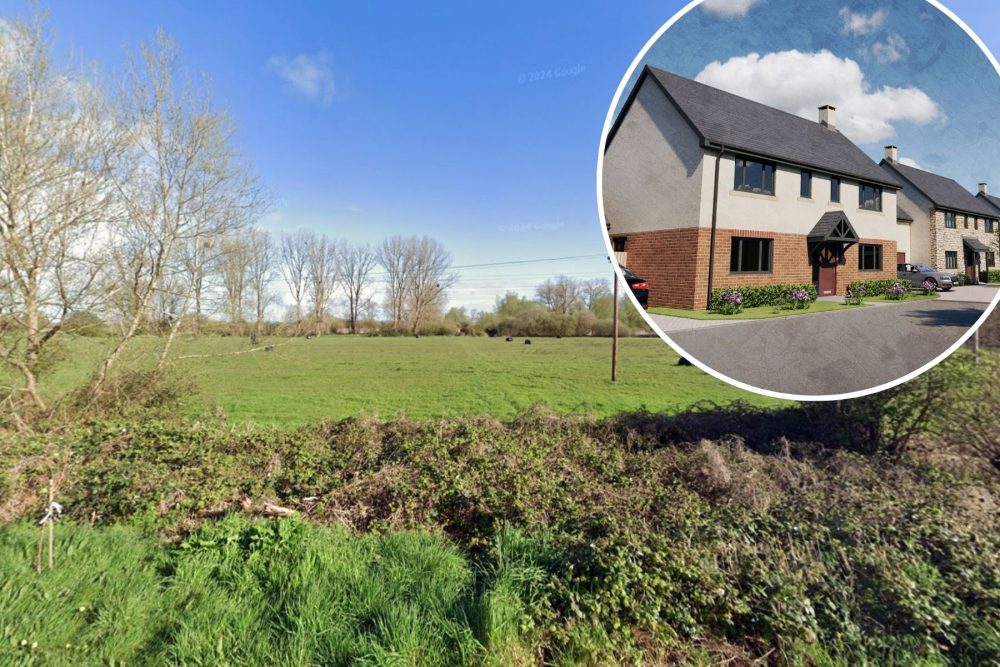 The developer has revealed examples of homes which could be built on land at Moorland Road, Street. Pictures: Google/Crossman Acquisitions Ltd