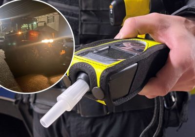 Police stopped a tractor in Street on Saturday night. Pictures: Avon & Somerset Police