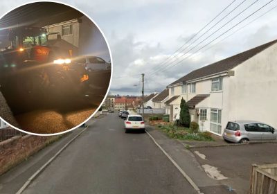 A tractor driver was stopped in Stonehill, Street, on Saturday night. Pictures: Google/Avon & Somerset Police