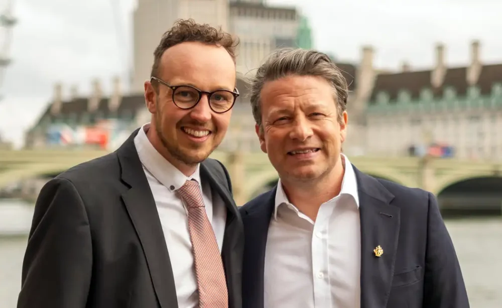 Yeovil MP Adam Dance with celebrity chef, Jamie Oliver