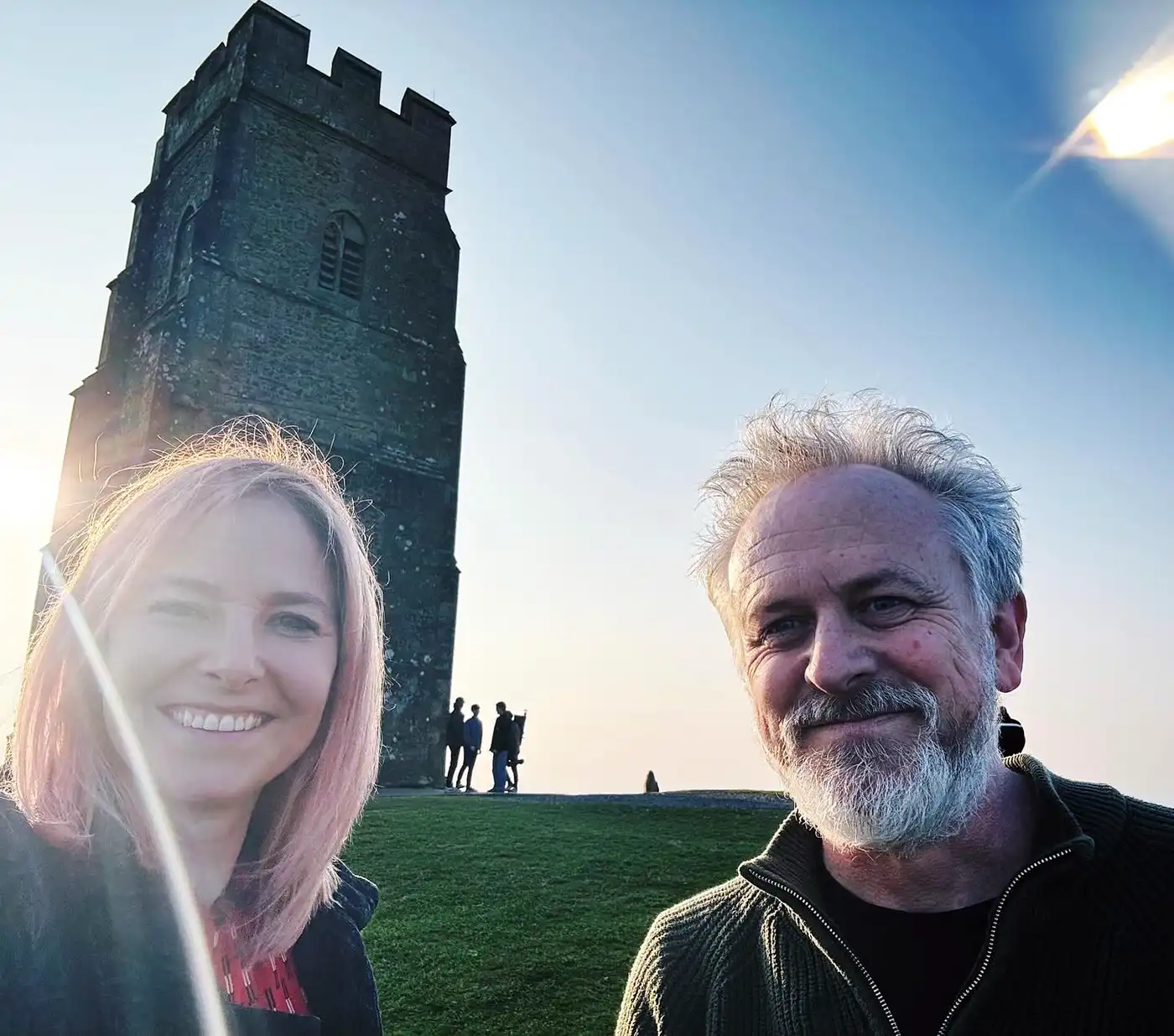TV presenter and anthropologist Alice Roberts with Miles Russell in Glastonbury. Picture: Facebook