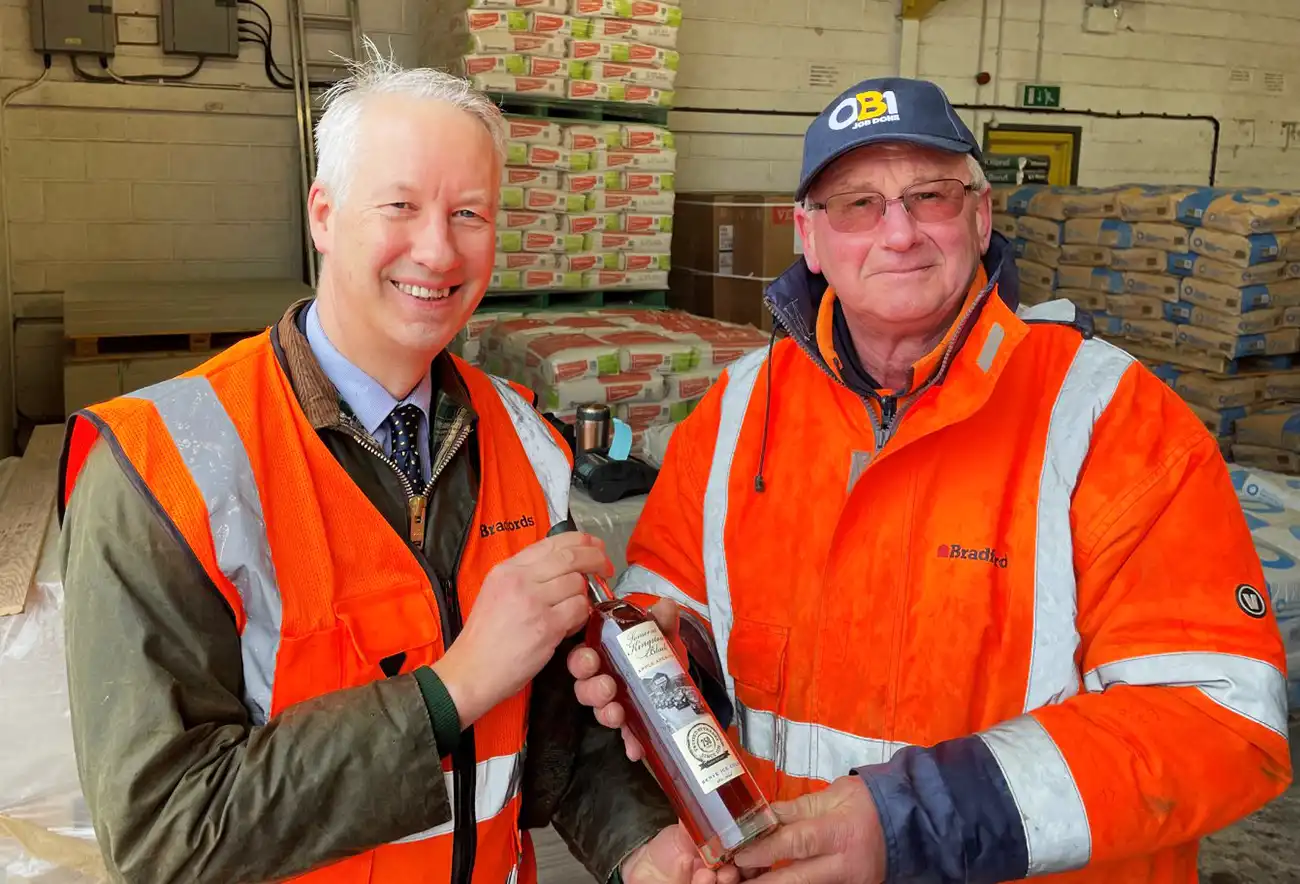 Mr Amos presented Steve Hoggart with a long-service award