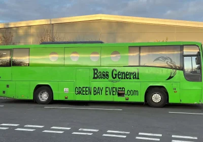 Martin Dickson's Bass General bus is well known on the streets of Glastonbury