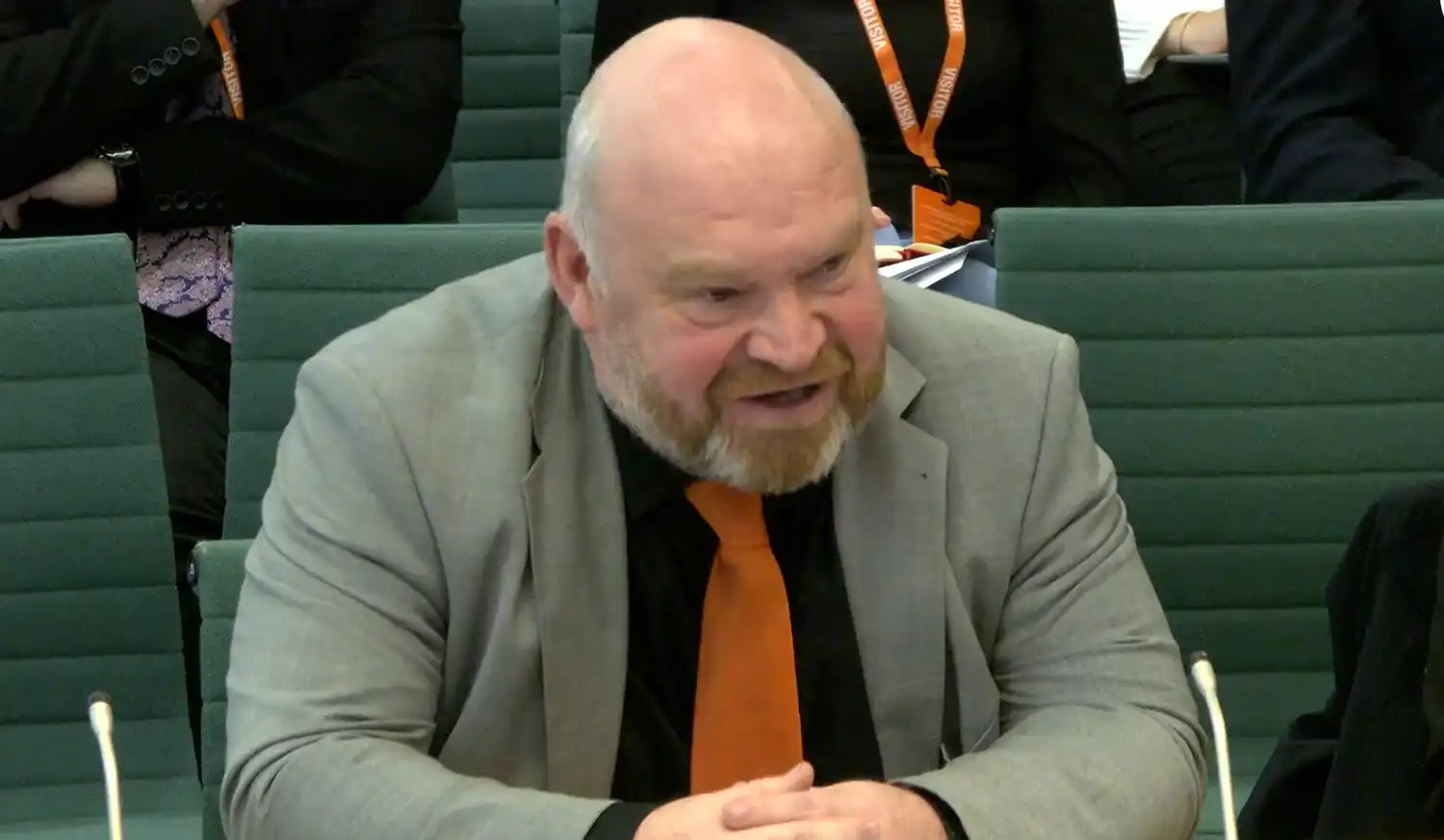 Council leader, Bill Revans, during the Commons hearing. Picture: Parliament TV