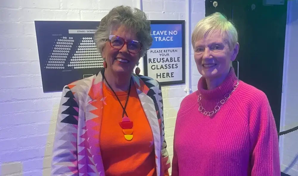 Bake Off star Prue Leith and Val reunited at the Brewhouse