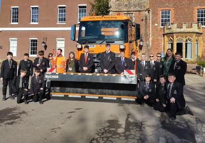 Brymore Academy pupils got up close with Gritty Gritty Bang Bang. Picture: Somerset Council
