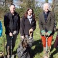 Councillor Lloyd, Darren Hill (open spaces manager at WTC), Rosie Walker (regional external affairs officer at Woodland Trust), with Gideon Amos and his wife Carol Picture: Gideon Amos