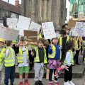 The children were cheered on by passersby Picture: Glastonbury Town Council/St John's