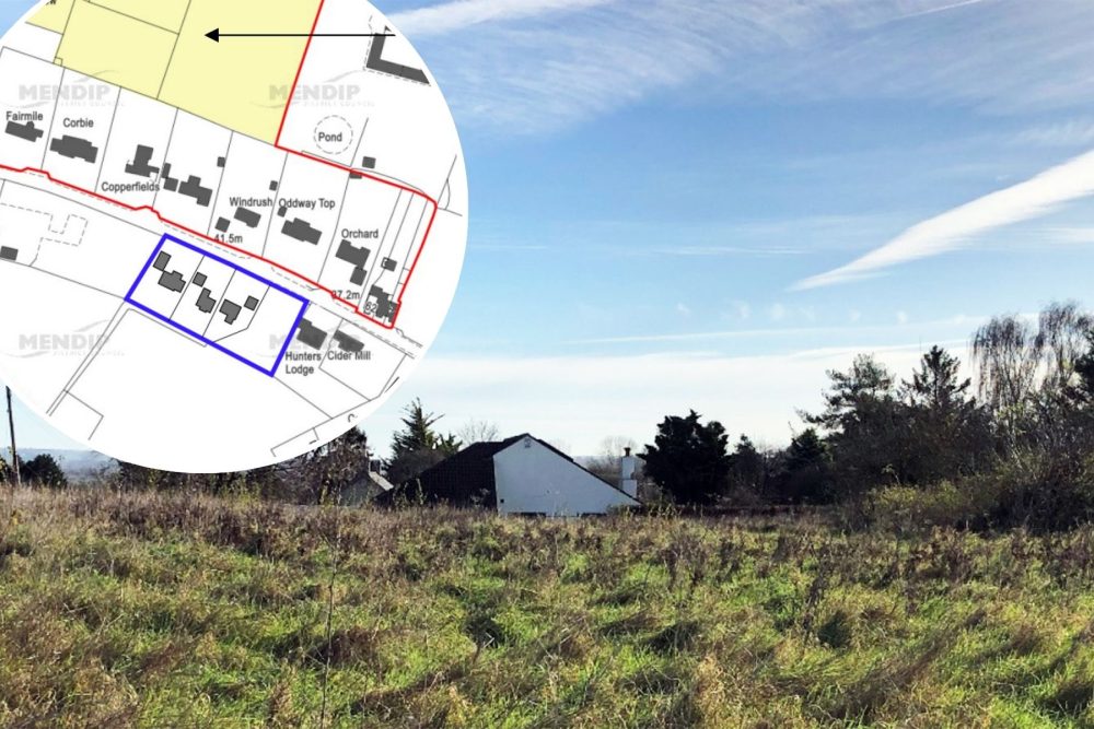 The plans would see three new homes built in Butleigh. Pictures: Della Valle/Somerset Council