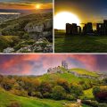 Cheddar Gorge (Somerset), Stonehenge (Wiltshire) and Corfe Castle (Dorset) make the list for stunning sunsets