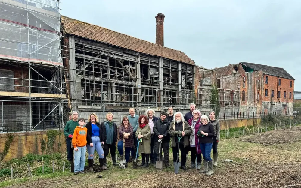 Volunteers planted the new bat corridor at the Baily's Buildings in Glastonbury