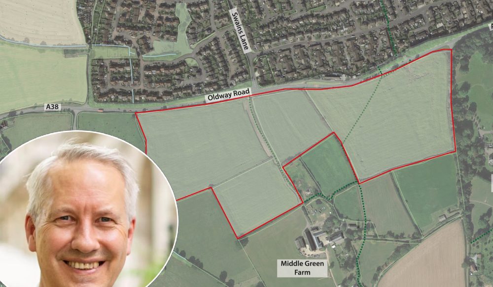 Gideon Amos MP says the A38 should serve as a natural barrier for development Picture: Wellington LVA