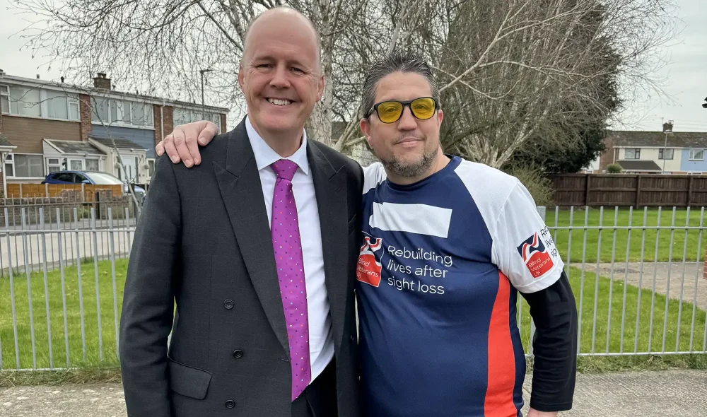 Bridgwater MP Ashley Fox, left, with veteran Wayne Pope