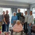 Emma Pyecroft enjoying her 104th birthday celebrations and right, as a young ballet dancer