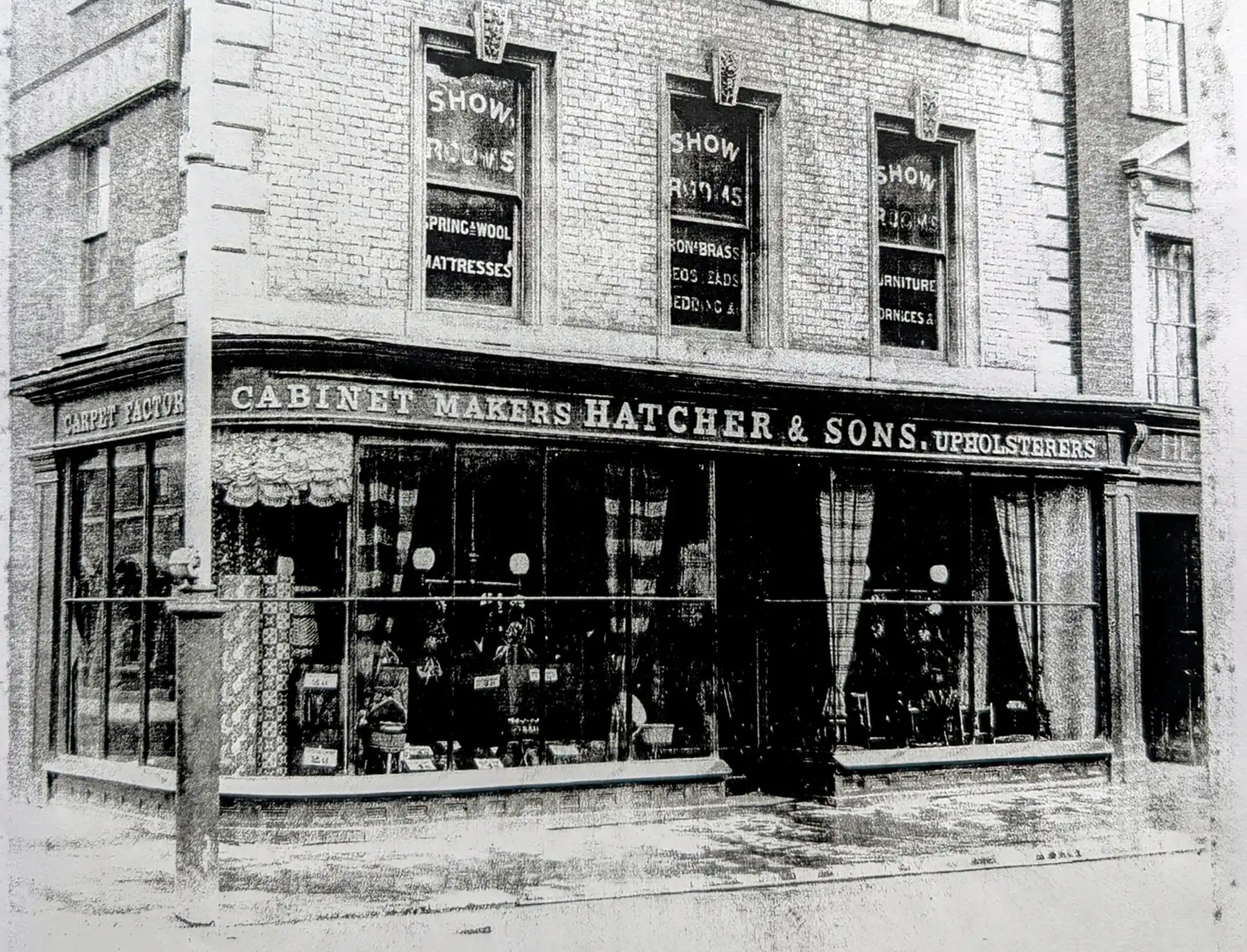 A Hatchers store in Fore Street, Taunton, pictured in around 1890