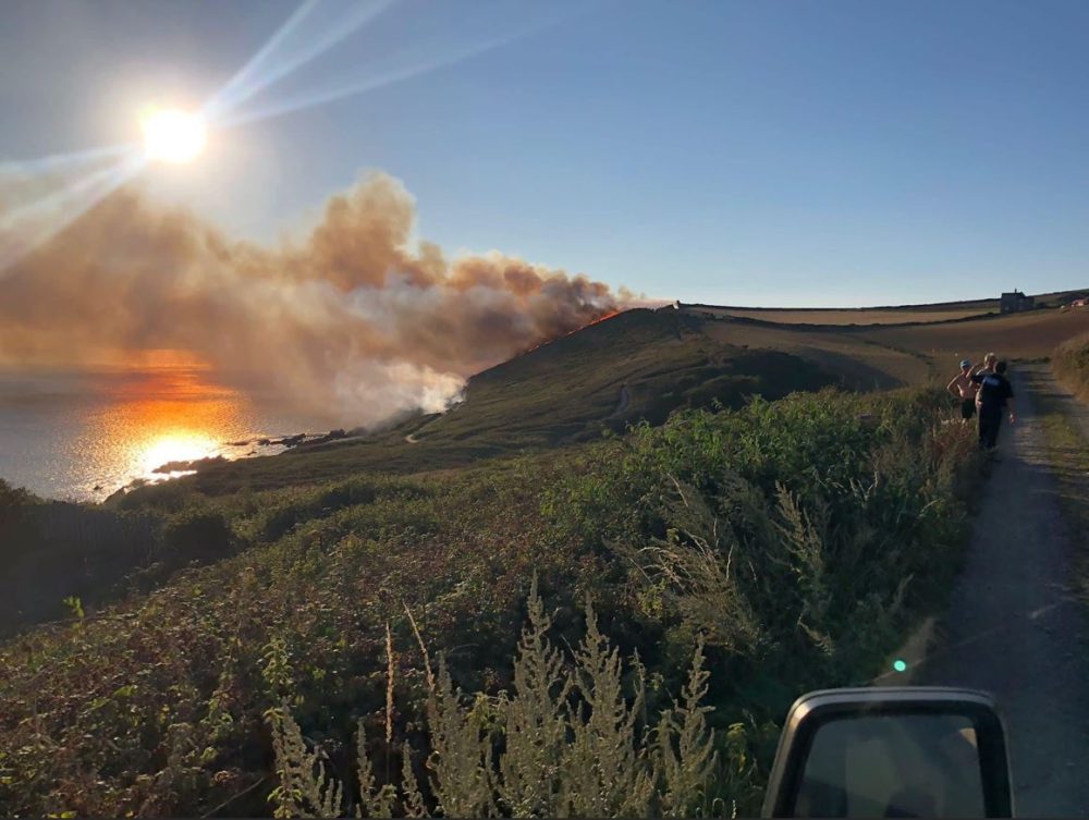 A warning has been issued to avoid fires like this, in Devon. Picture: DSFRS