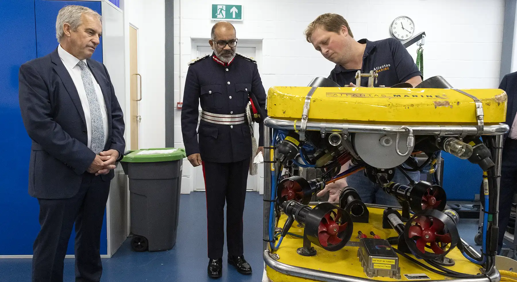 Lord-Lieutenant of Somerset, Mohammed Saddiq, during a visit to Atlantas Marine in Yeovil