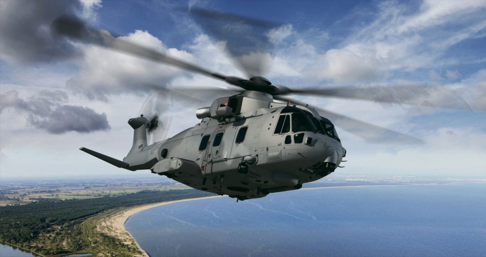 The contract means maintenance of the Royal Navy's Merlin helicopters will stay in Yeovil. Picture: Leonardo