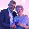 Maureen Chandler with Julian Coghlan, MD of Park Christmas Savings, at the awards ceremony
