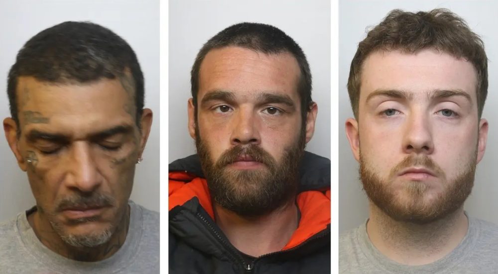 Kyle Nutley, Nathan Smith and Billy Lane have been jailed after an attack in Weston. Pictures: Avon & Somerset Police