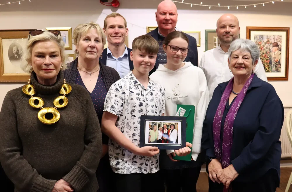 Members of Pauline’s family with Rachel Gilmour MP, Jeremy Browne, Cllr Ros Henley and Jackie Ballard