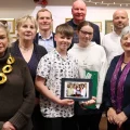 Members of Pauline’s family with Rachel Gilmour MP, Jeremy Browne, Cllr Ros Henley and Jackie Ballard