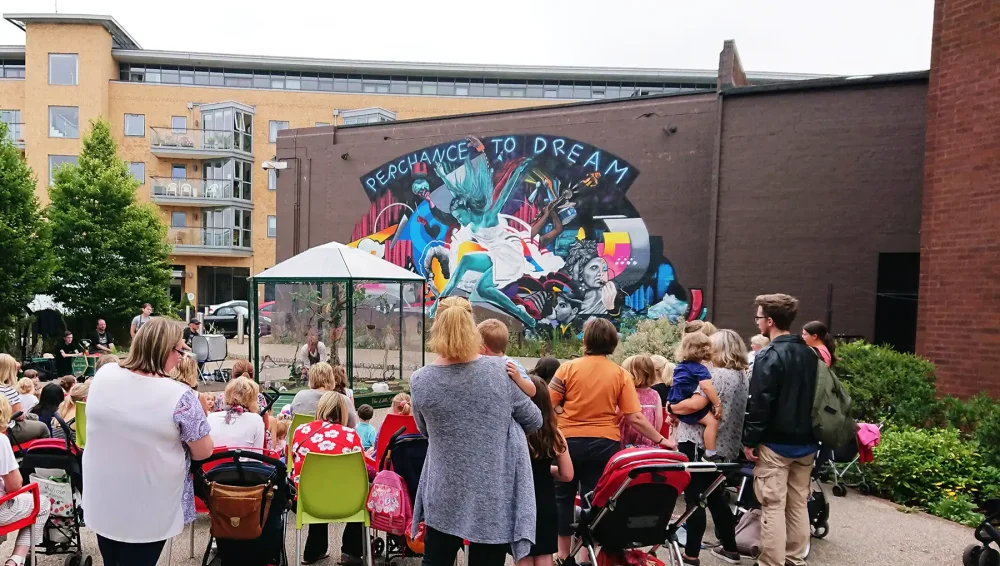 Tom Sledmore was involved in the Perchance to Dream mural at the Brewhouse in Taunton. Picture: Paul Jones/Somerset Leveller