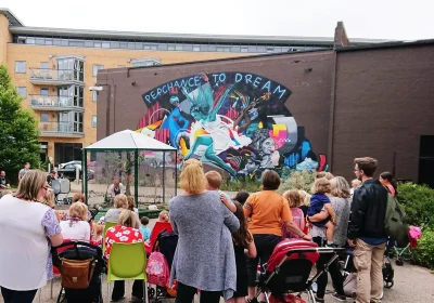 Tom Sledmore was involved in the Perchance to Dream mural at the Brewhouse in Taunton. Picture: Paul Jones/Somerset Leveller