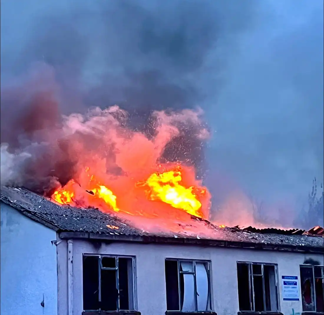 Firefighters were called to the scene, in Comeytrowe, Taunton, at around 7.15pm. Picture: Taunton Fire Station