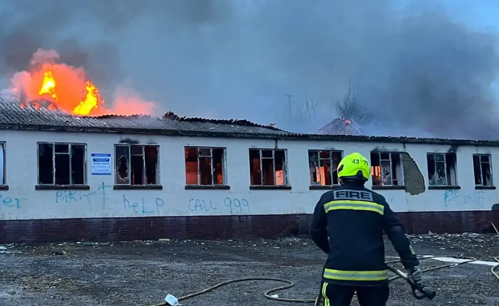 Firefighters were called to the scene, in Comeytrowe, Taunton, at around 7.15pm. Picture: Taunton Fire Station