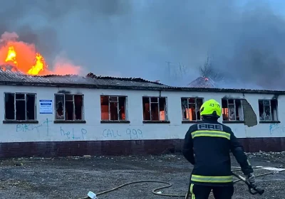 Firefighters were called to the scene, in Comeytrowe, Taunton, at around 7.15pm. Picture: Taunton Fire Station