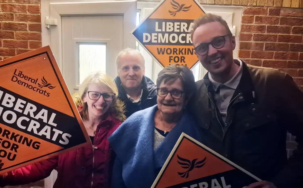 Tricia O’Brien, second from right, with Adam Dance MP, Cllr Jason Baker, and Cllr Victoria Bates