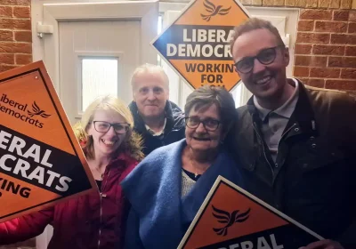 Tricia O’Brien, second from right, with Adam Dance MP, Cllr Jason Baker, and Cllr Victoria Bates