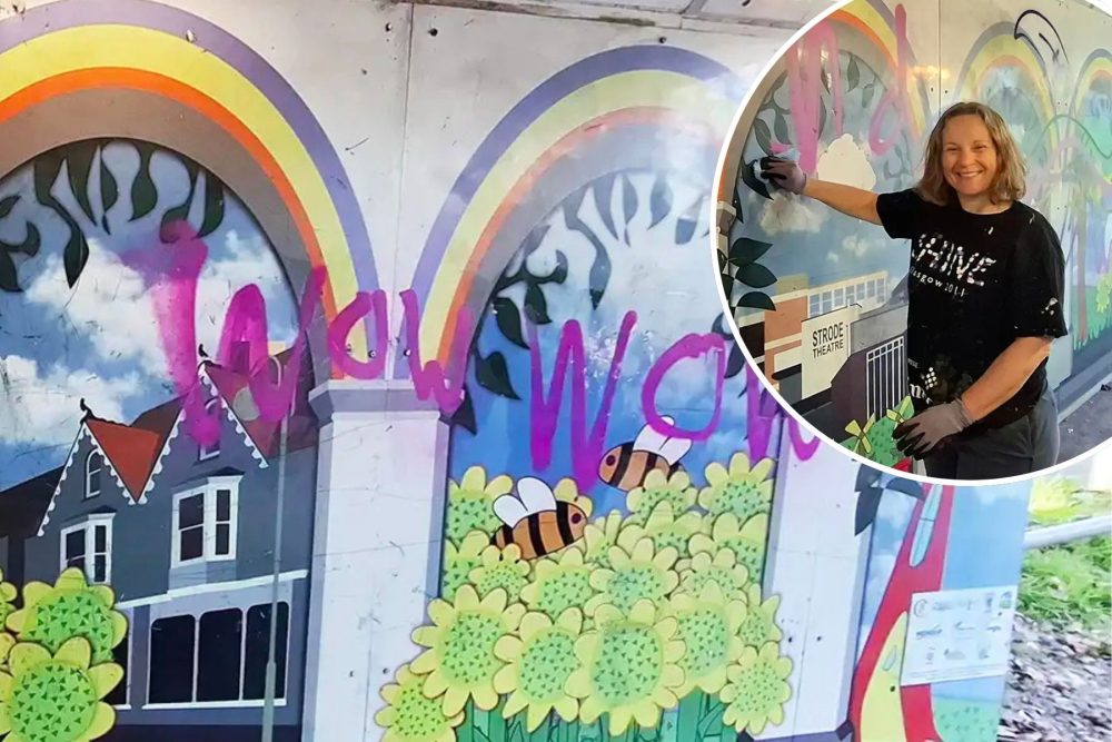 Cllr Horgan taking to her work in Street!