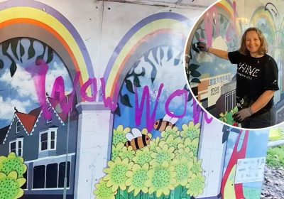 Cllr Horgan taking to her work in Street!