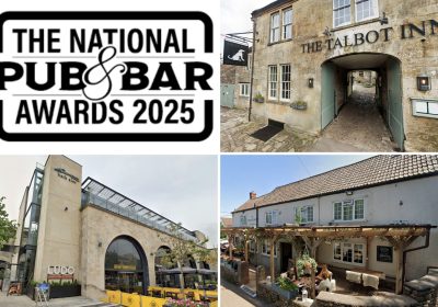The Talbot Inn at Mells, top right, Ludo in Bath, bottom left, and The Swan at Rowberrow are up for the award in Somerset. Pictures: Google/National Pub & Bar Awards
