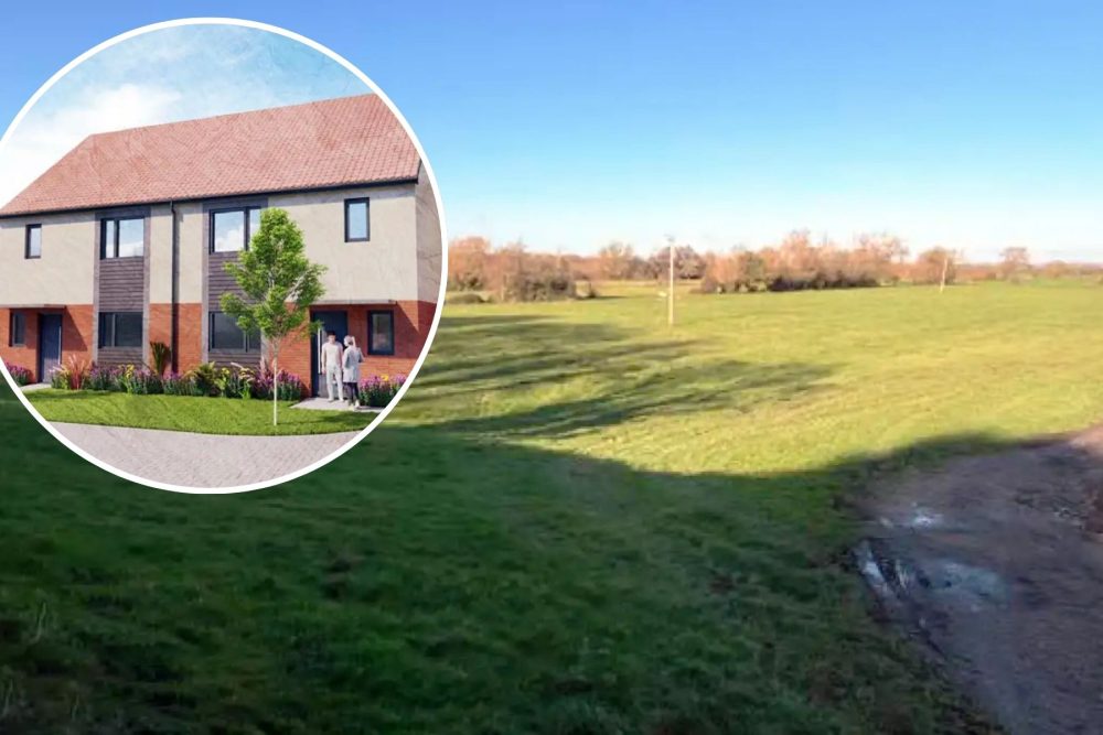 The homes would be developed on land off Moorland Road, Street. Pictures: Angus Meek Architects/Somerset Council