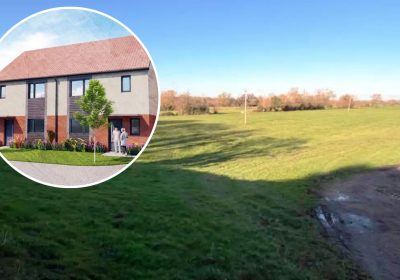 The homes would be developed on land off Moorland Road, Street. Pictures: Angus Meek Architects/Somerset Council