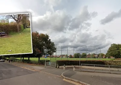 An encampment was set up at Victoria Park in Taunton. Pictures: TTC/Google