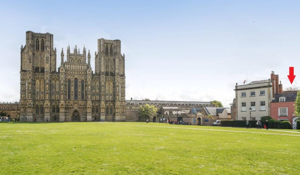 The house, on Cathedral Green in Wells, sits in the shadow of the cathedral