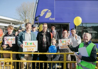 Adam Dance MP and Cllr Richard Wilkins joined campaigners and bus users on Sunday