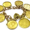 The weighty sovereign and 1774 guinea charm bracelet was the highest-priced item sold. Picture: GTH