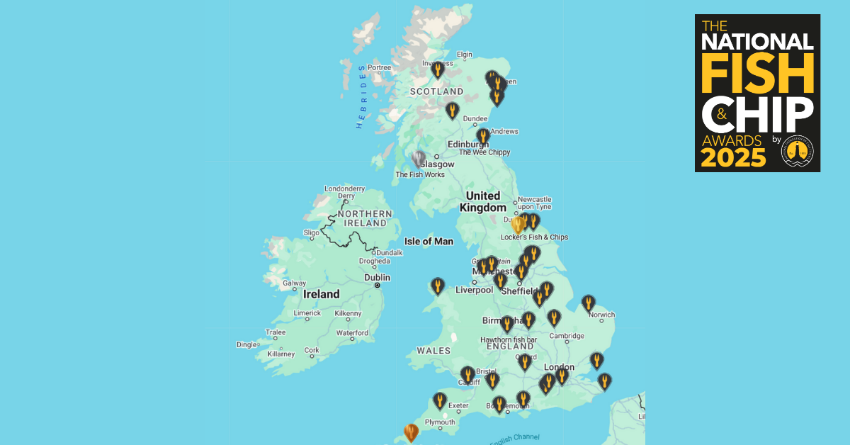 The NFFF top 40 map - which features just one Somerset chip shop
