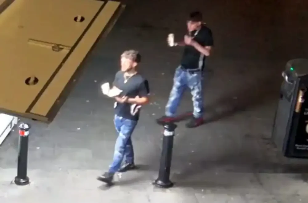 Police are keen to trace these people after a car was vandalised in Bath. Picture: Avon & Somerset Police