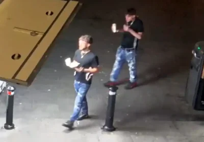 Police are keen to trace these people after a car was vandalised in Bath. Picture: Avon & Somerset Police