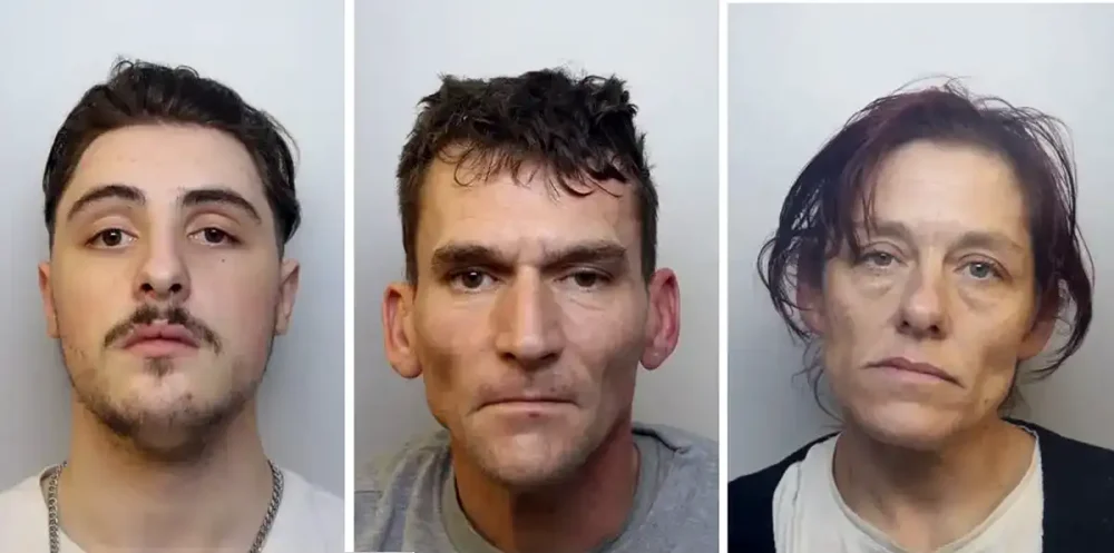 Kaleb Wyman, Brett Marshall and Louise Sanders have been jailed after an operation in Weston. Pictures: Avon & Somerset Police